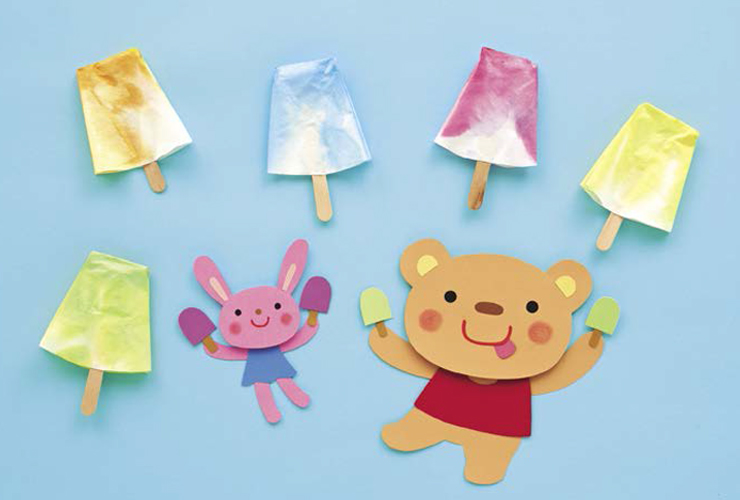 部屋飾りレッスン～淡い色みの製作は背景色で印象を変える