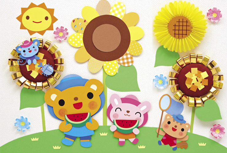 夏の部屋飾り「キラキラ★真夏のひまわり」