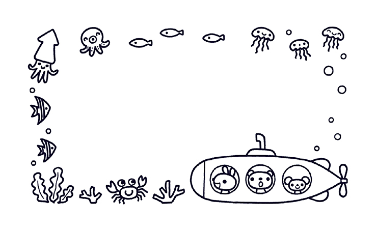 8月の季節と子どものイラスト