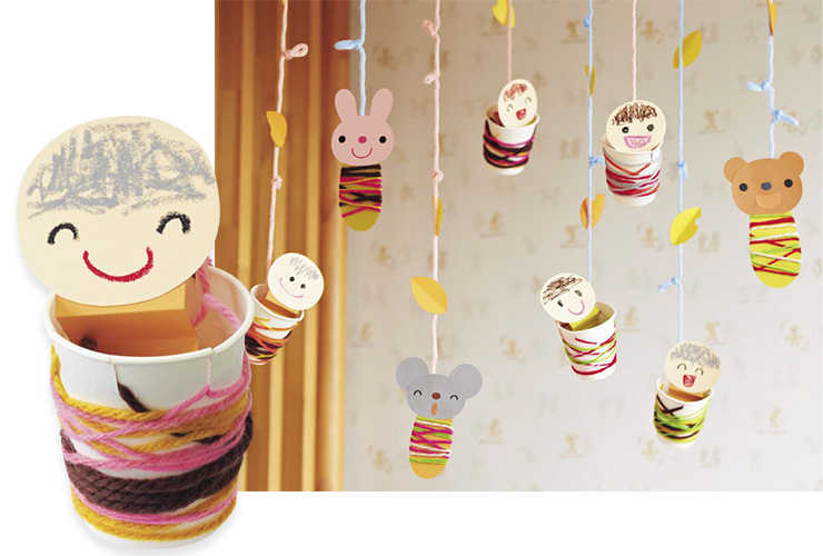 子どもが作る人気モチーフ「紙コップのみのむし」