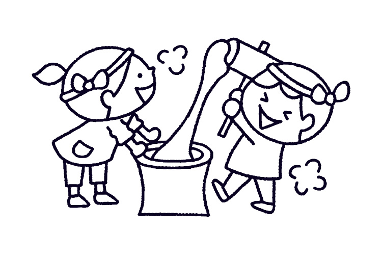 もちつきのイラスト