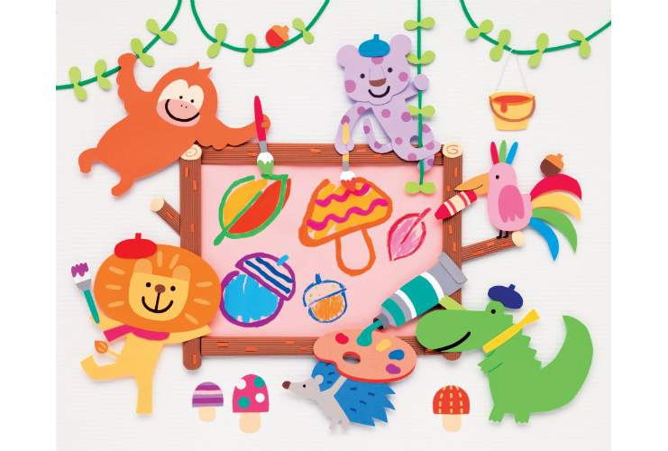 キャンバスは自由に描きましょう「みんなでお絵描き」