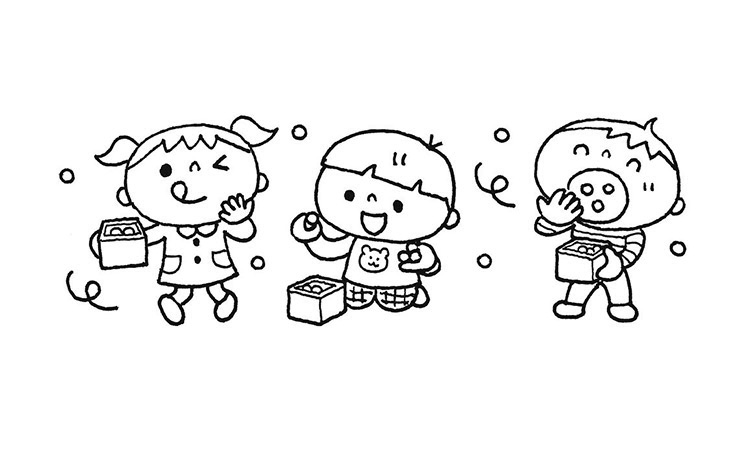 豆まきのイラスト