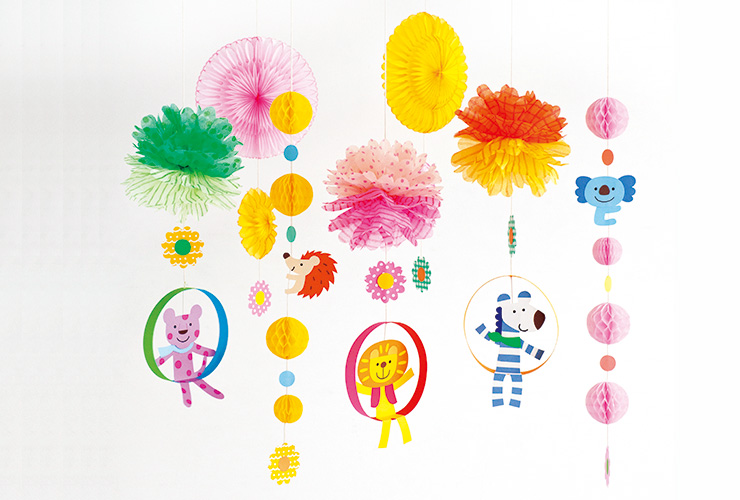 お花のふんわり吊るし飾り