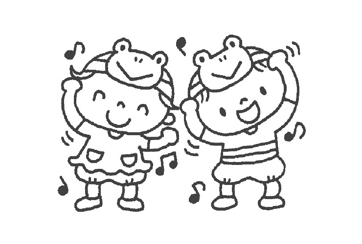 ６月の季節と子どものイラスト