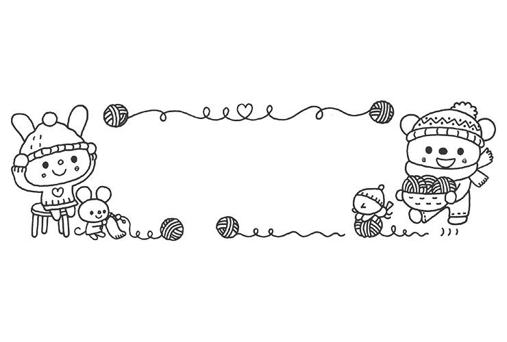 12月の季節と子どものイラスト