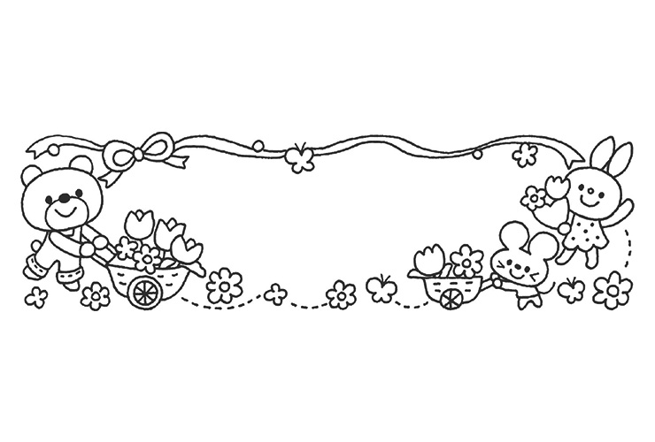 ３月の季節と子どものイラスト