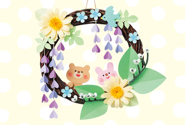 季節の花のリース