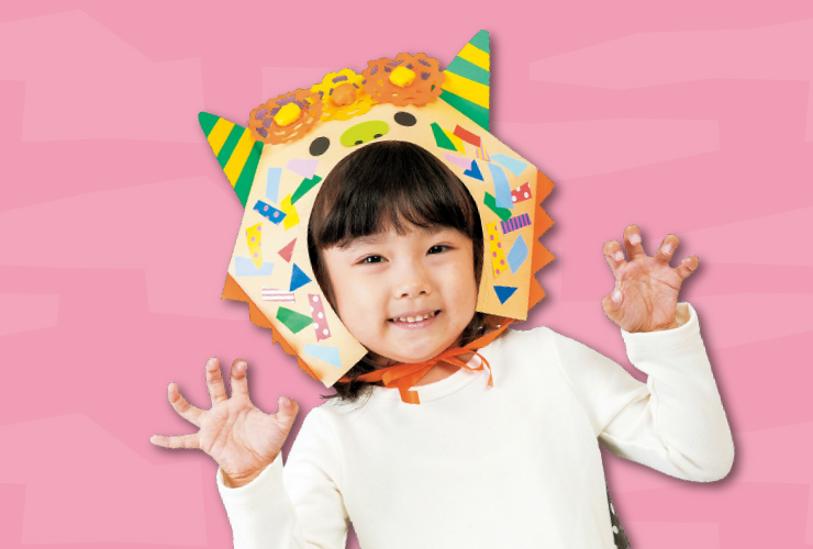 切り紙ヘアの封筒お面