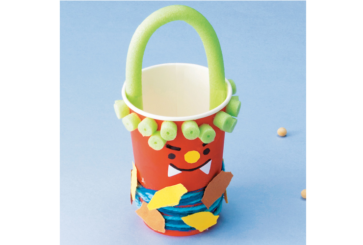 【３・４・５歳向け】紙コップ＆ソフトポールの豆入れ