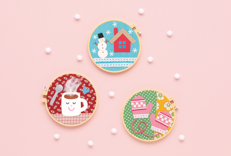 ししゅう枠 de ファブリックボード