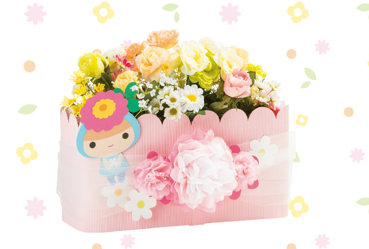 お花が引き立つプランター飾り