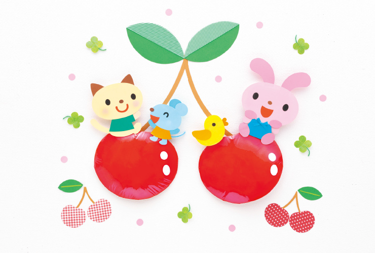 ５月の壁面「大きなさくらんぼ」