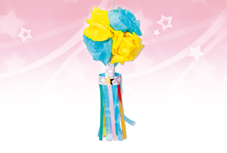 フラワーペーパーの吹き流し