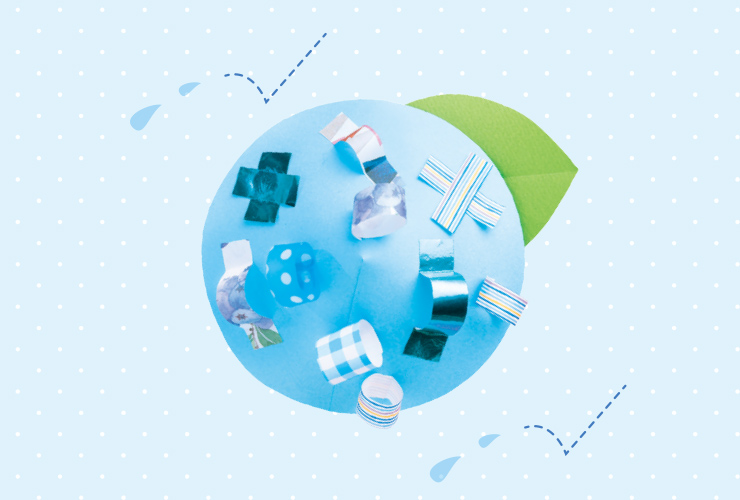 【４・５歳】紙帯フラワーのあじさい