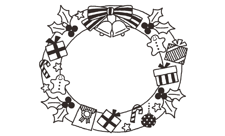 クリスマスリースのイラスト