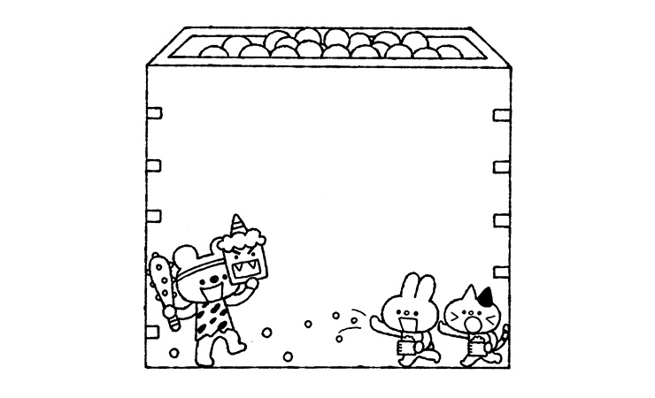 豆まきのイラスト