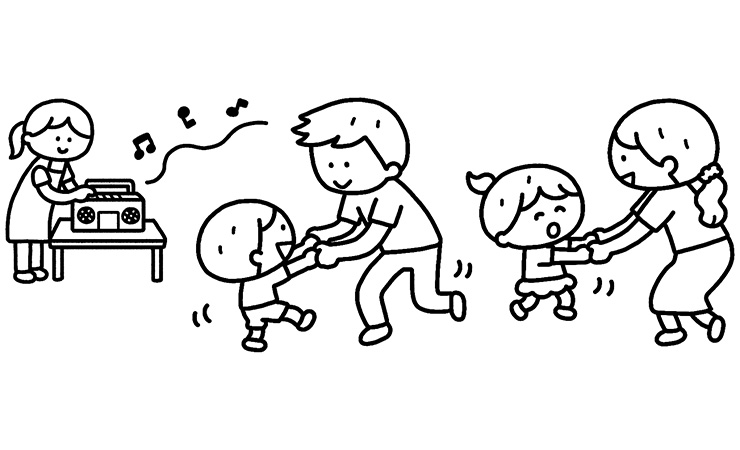 親子あそびのイラスト