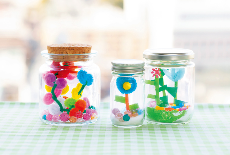 モールとストローの手作りハーバリウム