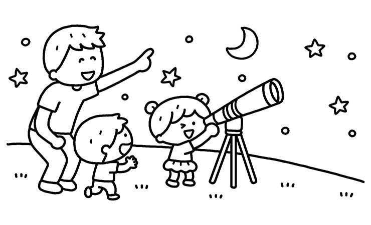天体観測のイラスト