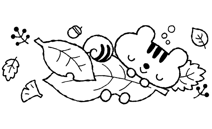 10月のりすの赤ちゃんのイラスト