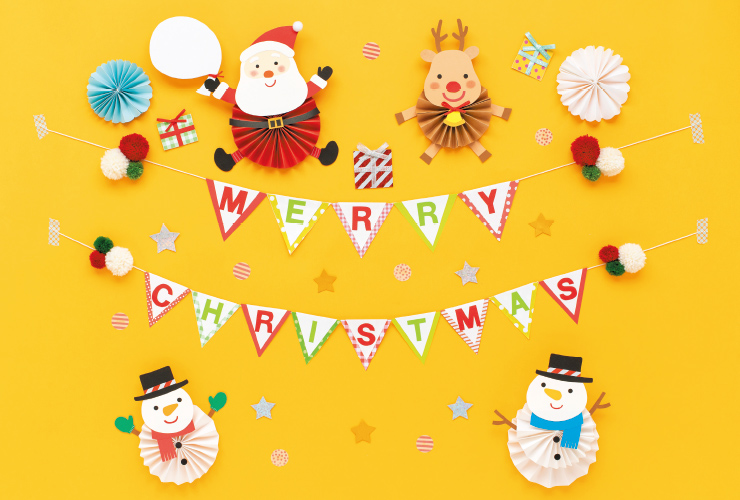 サンタとスノーマンのクリスマスガーランド