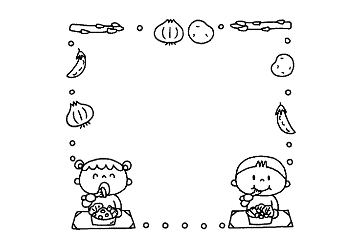 ５月の野菜とお弁当の囲み飾り