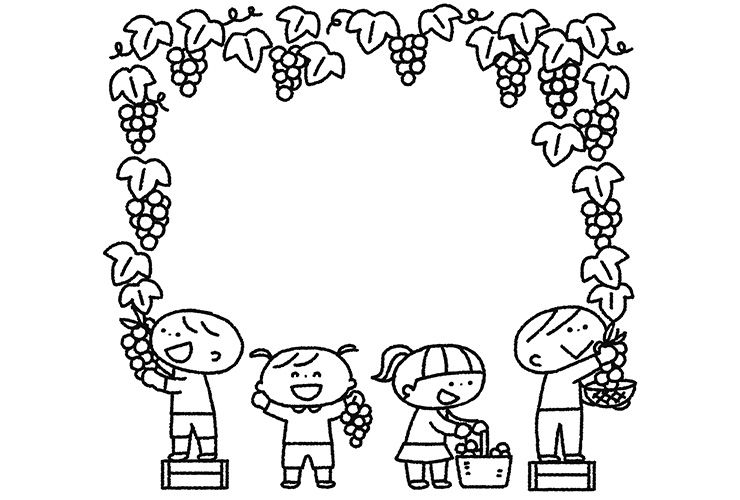 ぶどう狩りの飾り枠