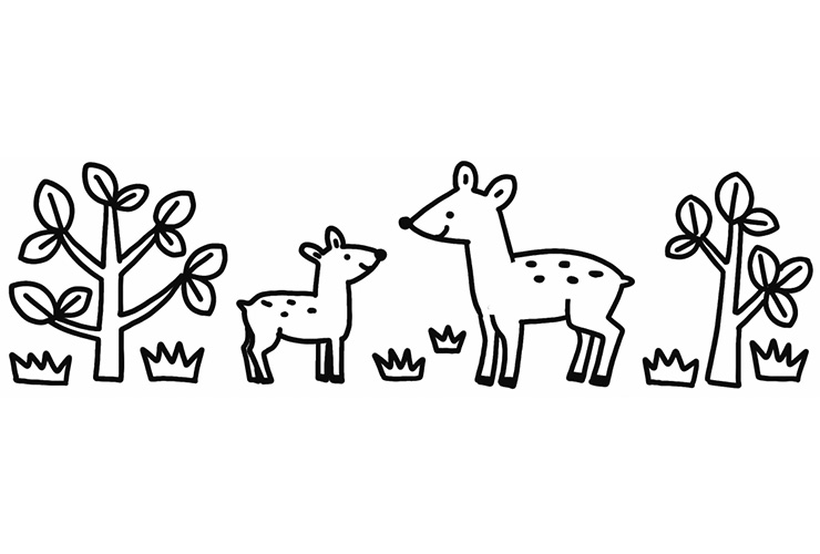 鹿の親子のイラスト