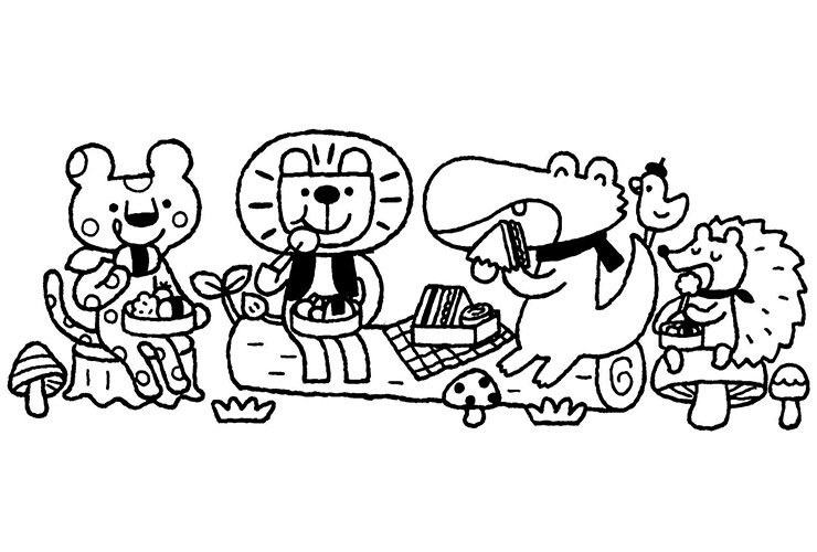 10月のピクニックのイラスト