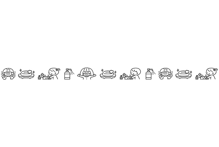 感染症対策の飾り罫線