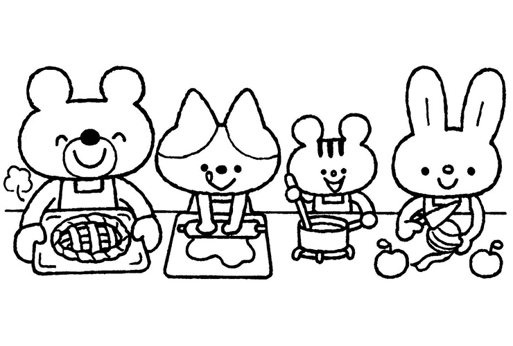 アップルパイづくりのイラスト