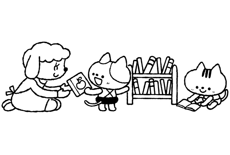 読書と11月の乳児のイラスト