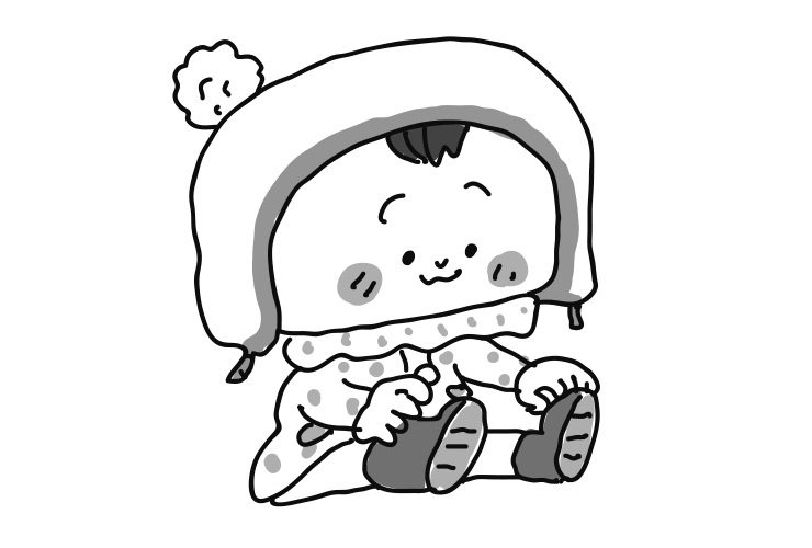 1月のお出かけファッションの乳児