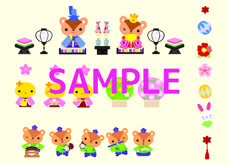 2021年2月号ひなまつり　ダウンロード素材