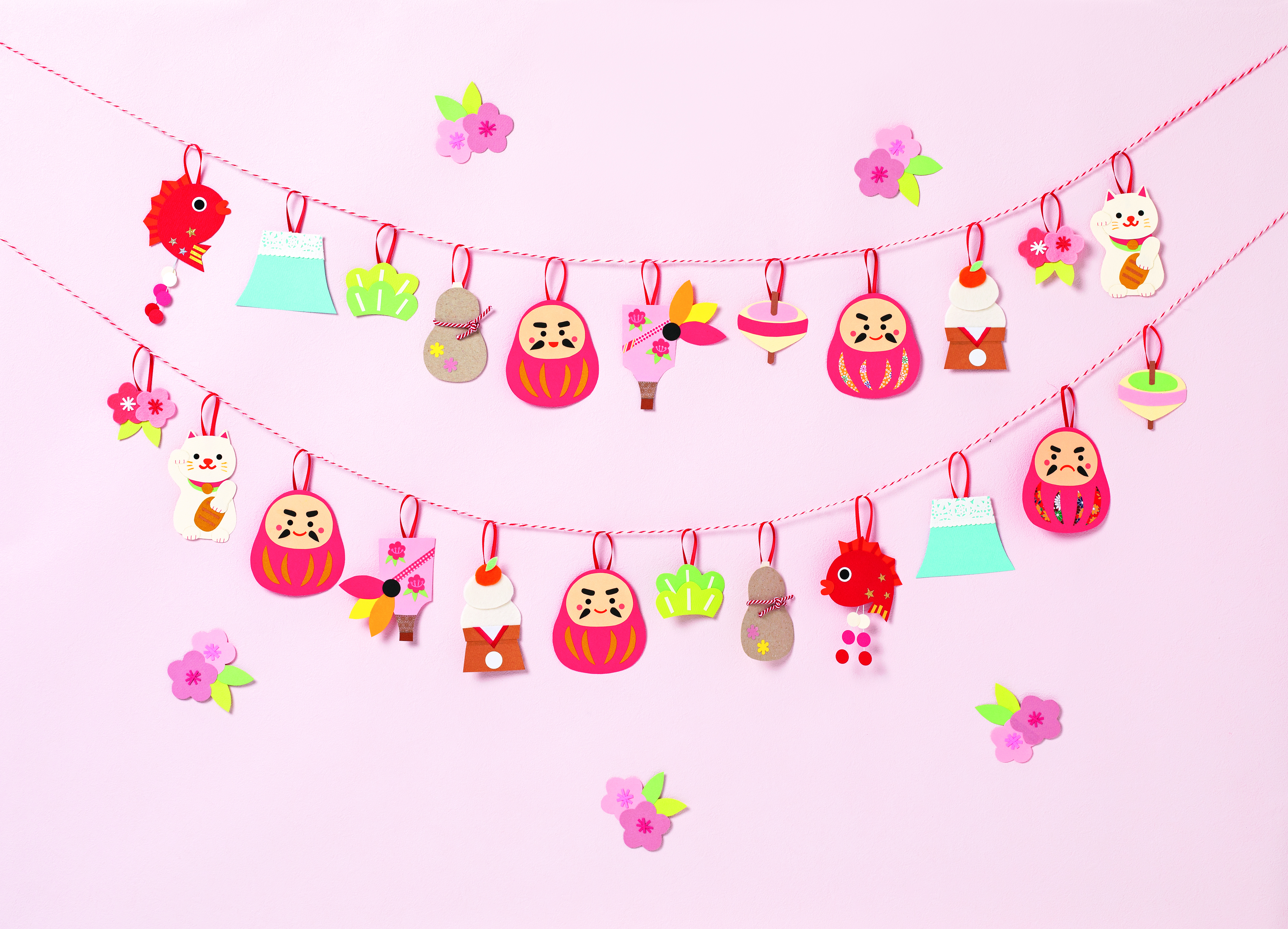 だるまのお正月ガーランド