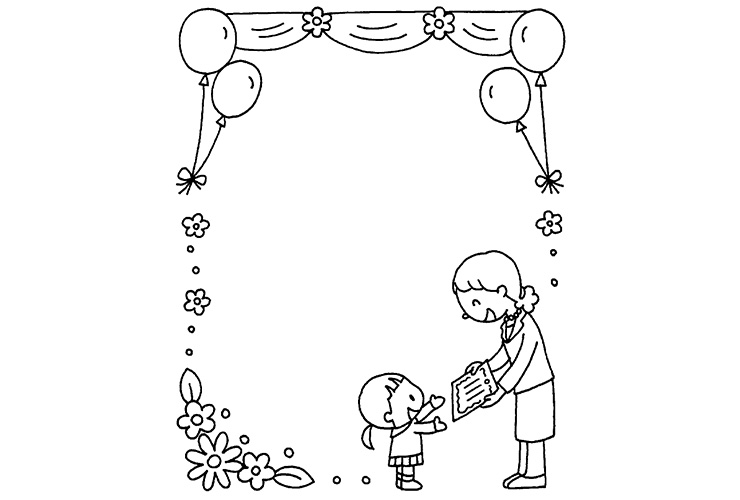 卒園式の飾り枠