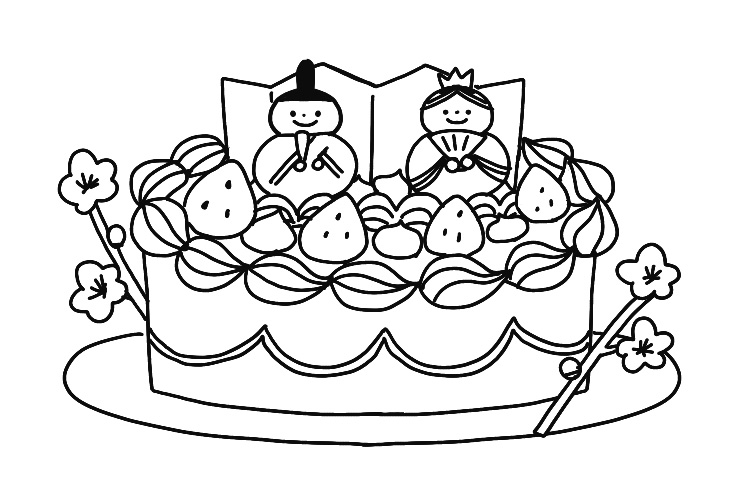 ひなまつりケーキのイラスト