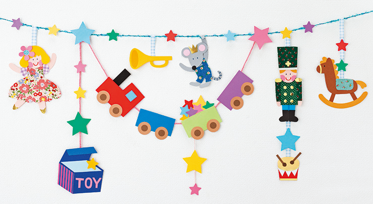 おもちゃモチーフのガーランド