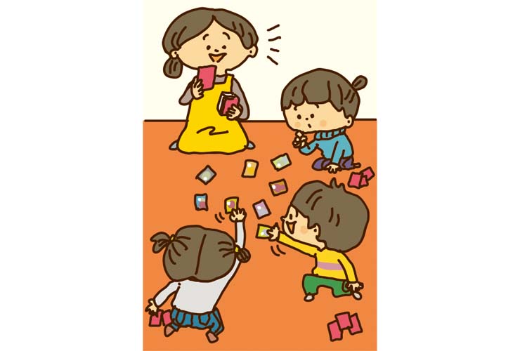 かるたとりのイラスト