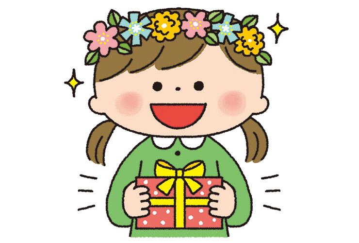 誕生日の女の子のイラスト