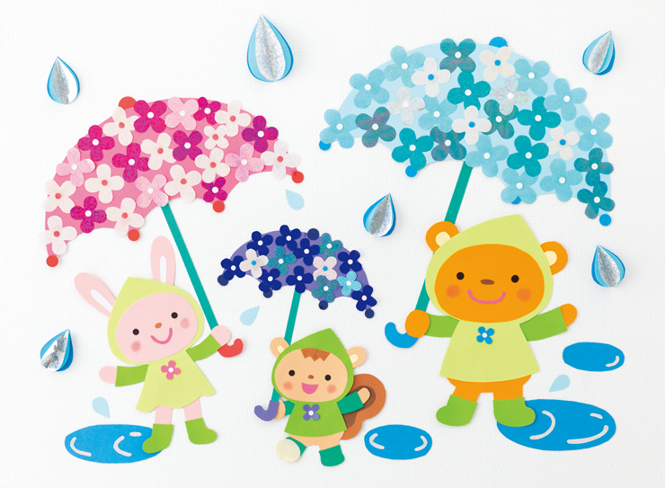 雨の日楽しいな♪　カラフルあじさい傘