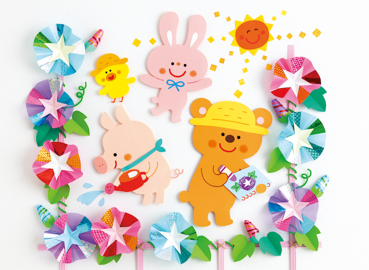 朝日でキラキラ　あさがお咲いたね！