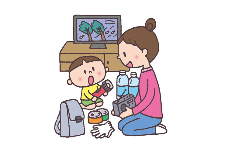 防災バッグの準備のイラスト