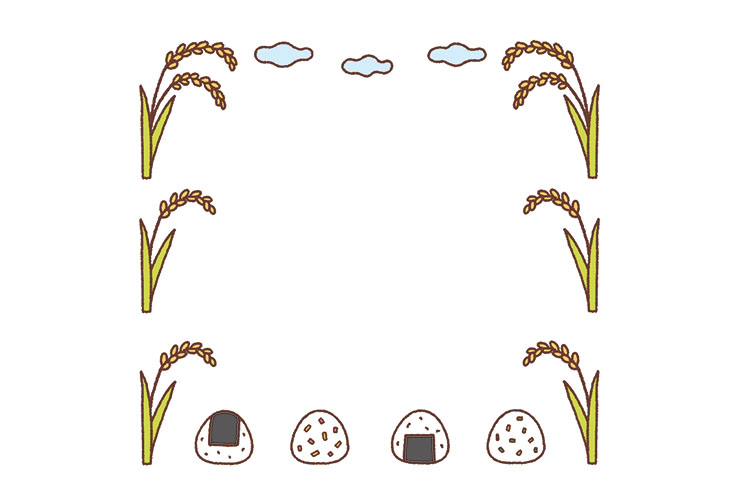 稲穂とおにぎりの飾り枠
