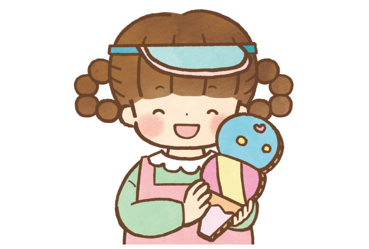アイスクリーム屋さんごっこのイラスト