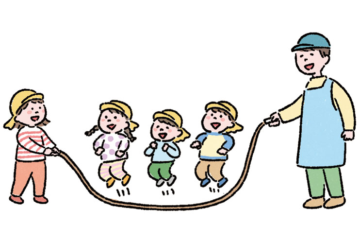 大縄跳びのイラスト
