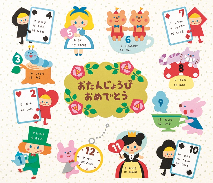 不思議の国のアリスのお誕生表