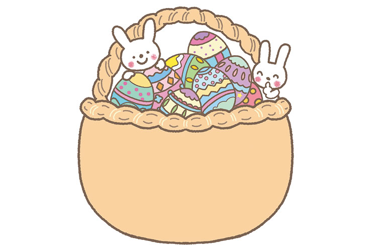 イースターエッグのバスケットの飾り枠