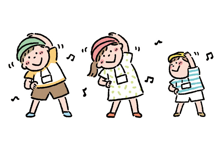 8月のラジオ体操のイラスト